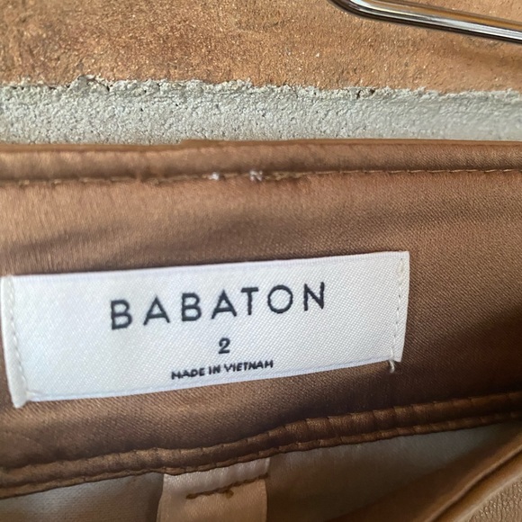 ARITZIA BABATON command pant vegan leather brown size 2 full length - Picture 2 of 8